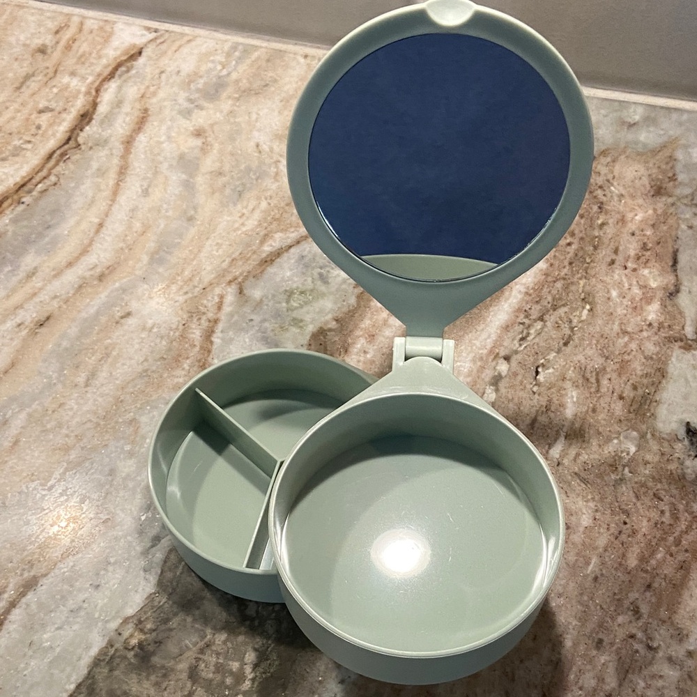 NWOT Mint Green Mirror with Jewelry Storage